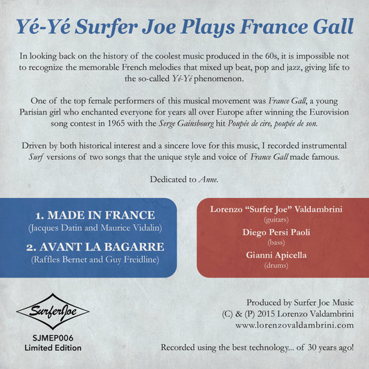 Ye-Ye Surfer Joe Plays France Gall CD